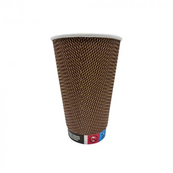 50 Stk. Coffee to go Kaffeebecher Ripple Cup 400 ml braun lila